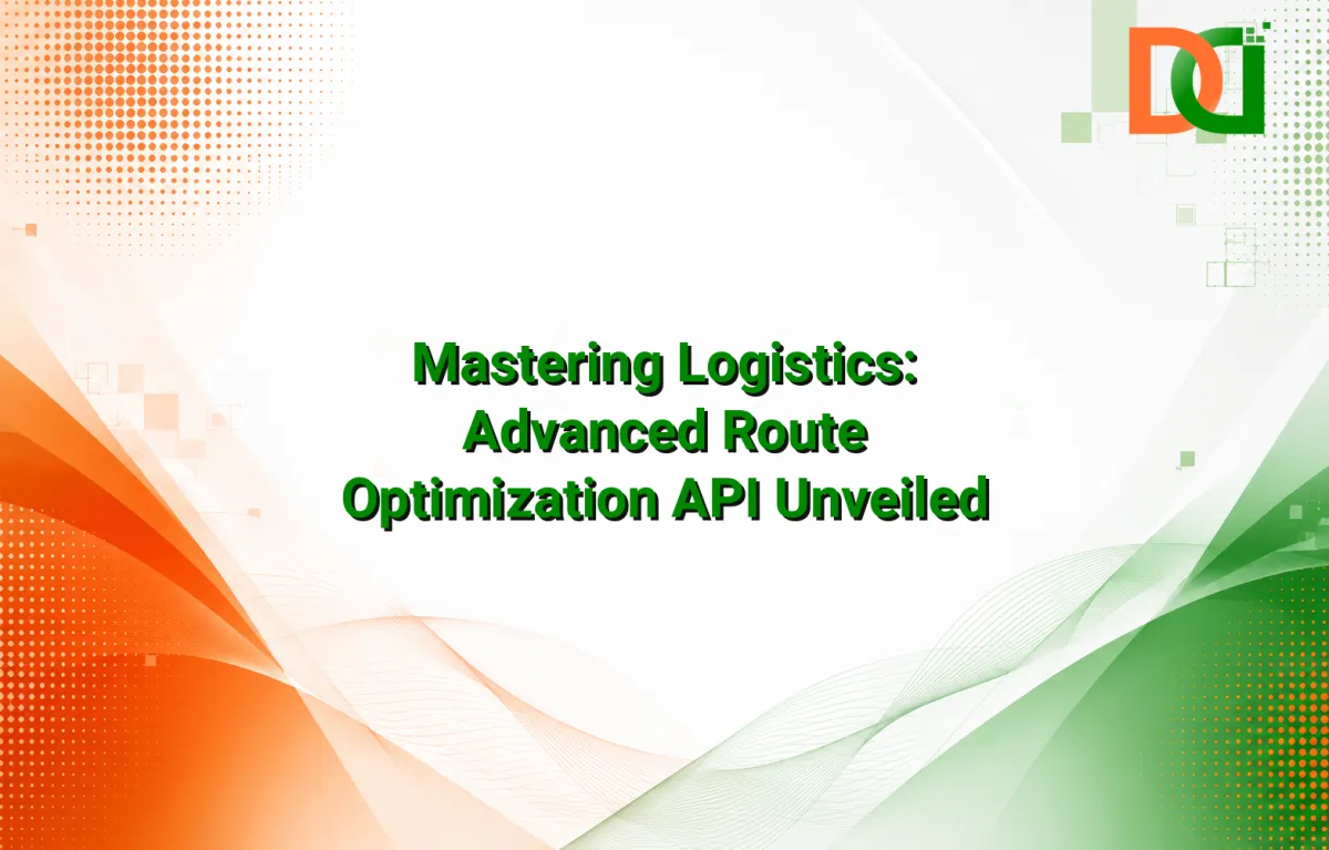 Complex logistics network visualized with optimized routes, showing vehicles on digital maps, representing an advanced route optimization API in action, reducing costs and improving efficiency for enterprise operations.