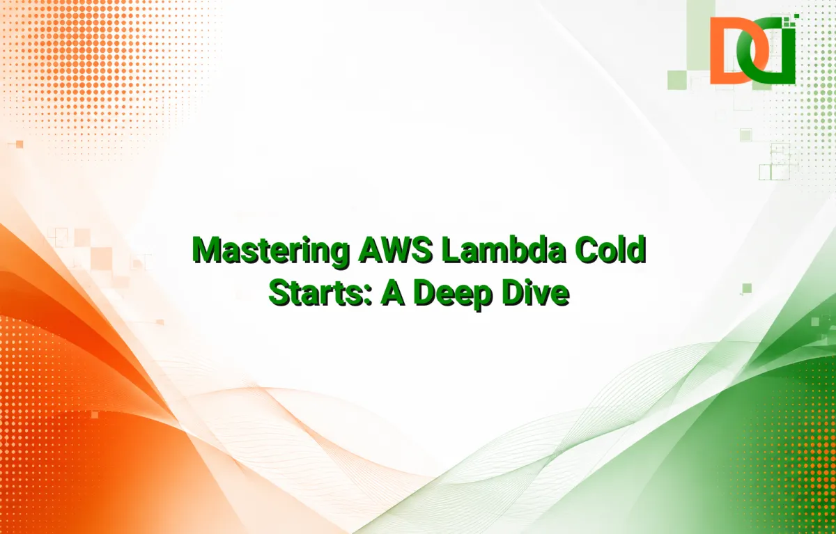 Diagram illustrating AWS Lambda cold start vs warm start with an hourglass and clock to emphasize latency difference, symbolizing optimized serverless architecture.