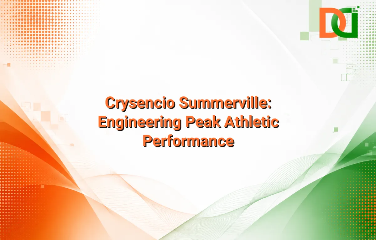 Crysencio Summerville playing football, overlaid with digital data analytics visualizations, showing data points and performance metrics.