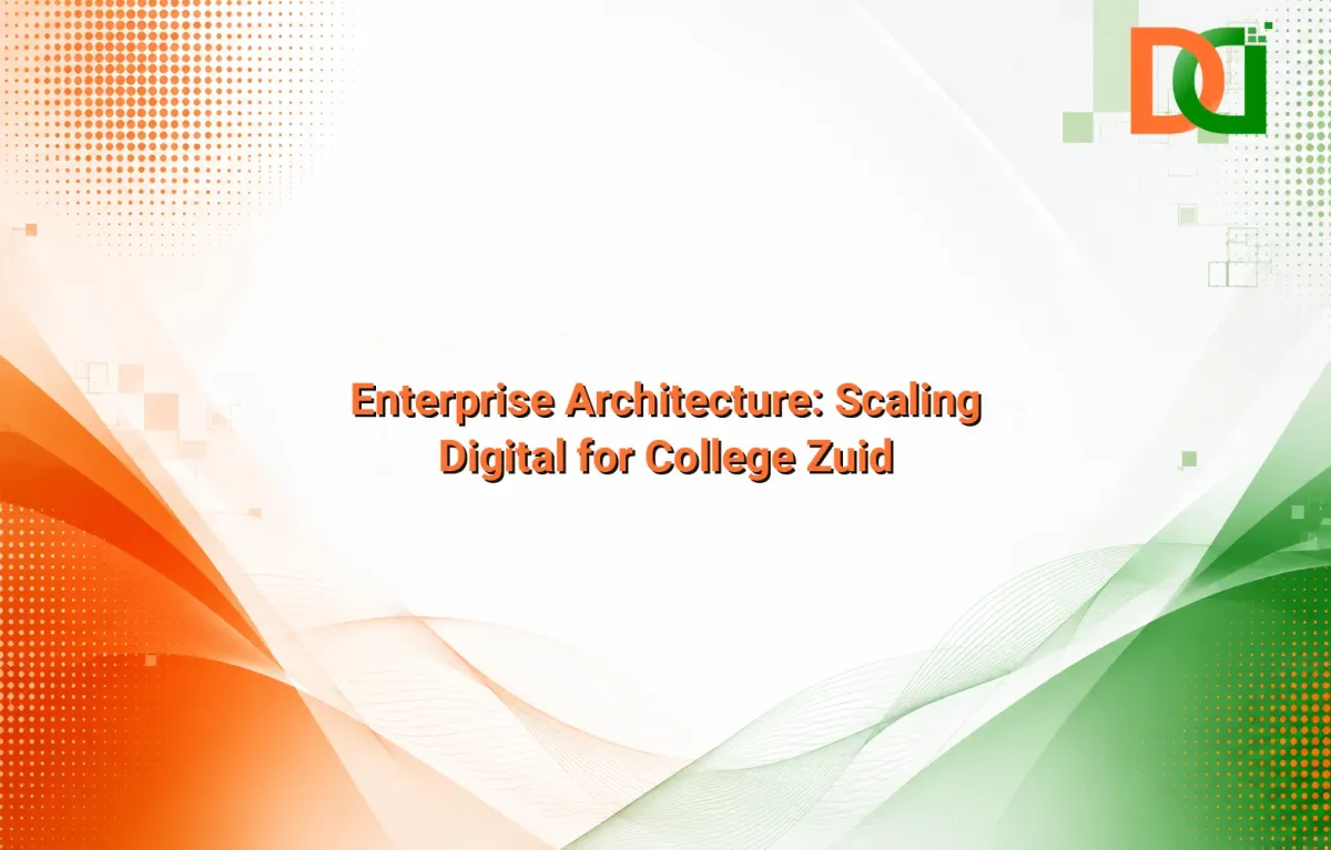 Diagram illustrating a scalable enterprise architecture for College Zuid's digital platform, featuring microservices, cloud infrastructure, and robust database management.