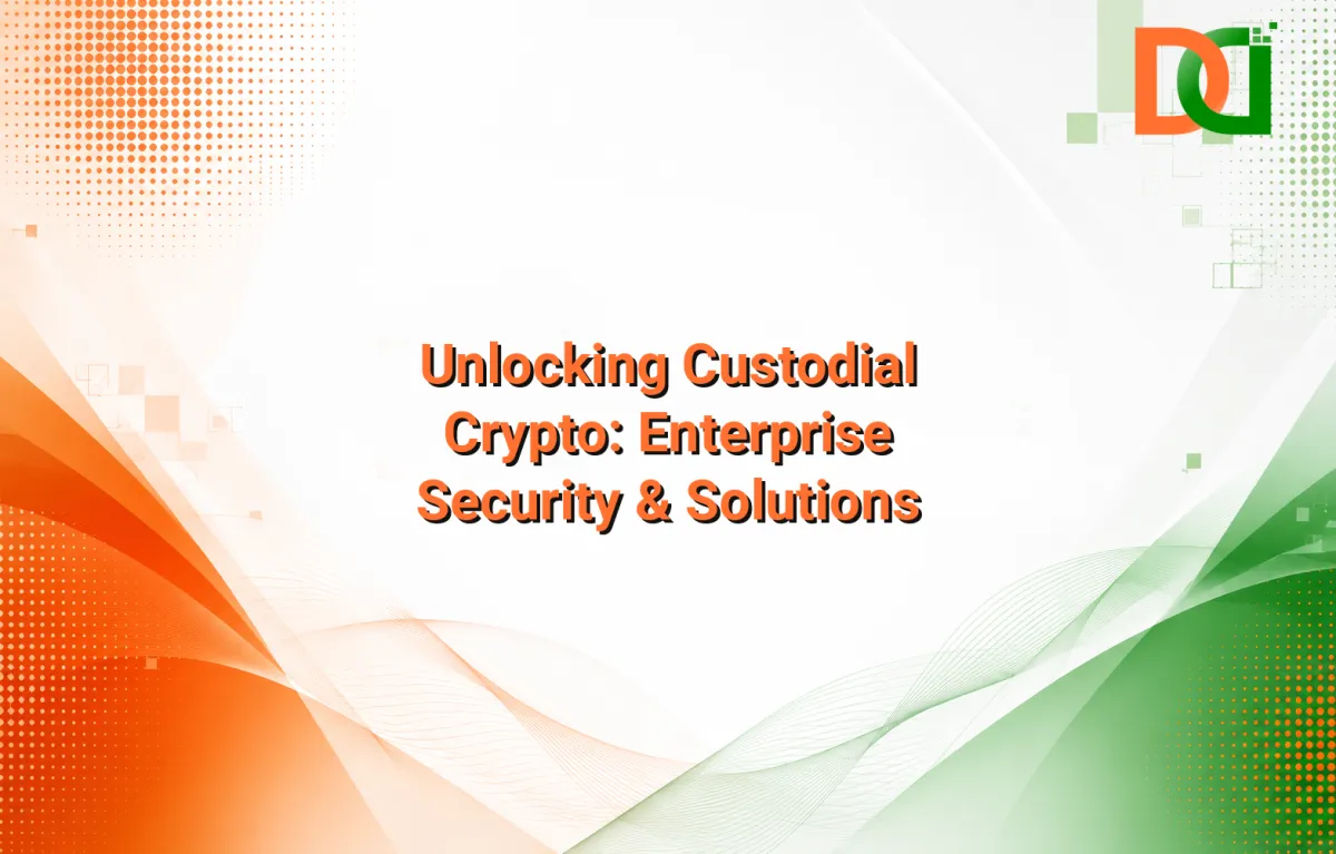 Illustrative image showing secure digital asset management with blockchain technology, highlighting enterprise-grade custodial crypto wallets and their security features like multi-signature and cold storage.