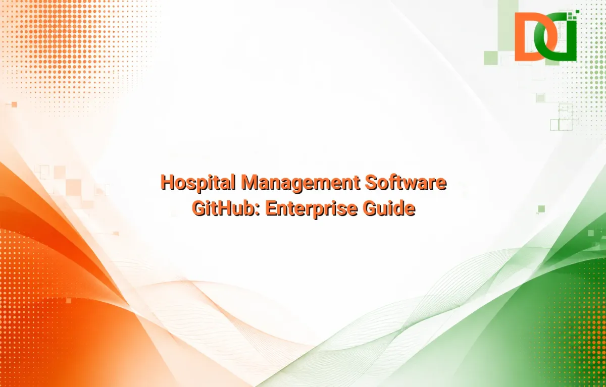 Enterprise hospital management software architecture diagram on developer screens