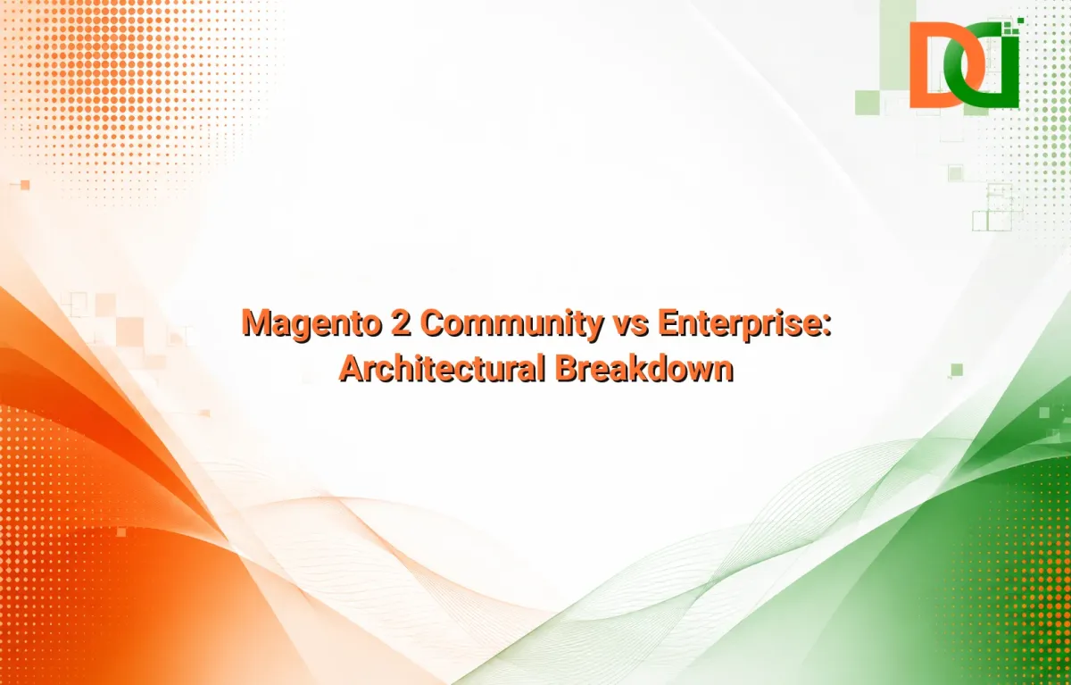 Magento 2 Community vs Enterprise architectural comparison code and database diagrams