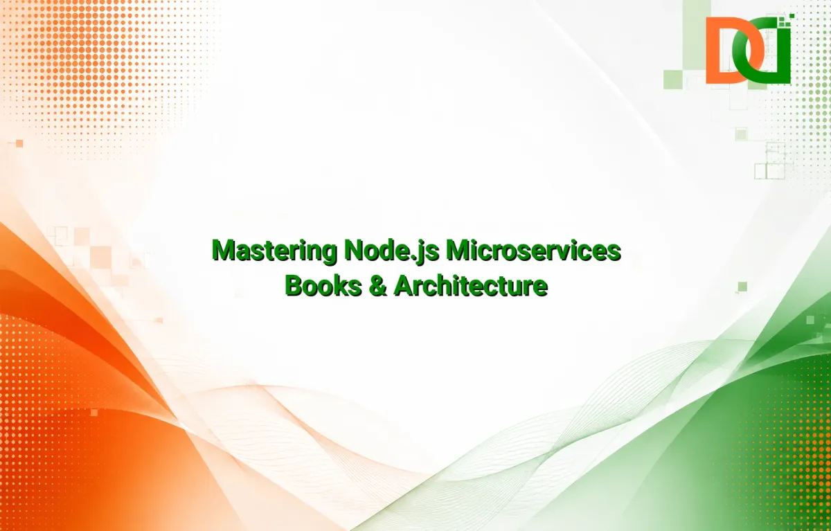 Senior engineer analyzing node.js microservices book architecture patterns on dual monitors