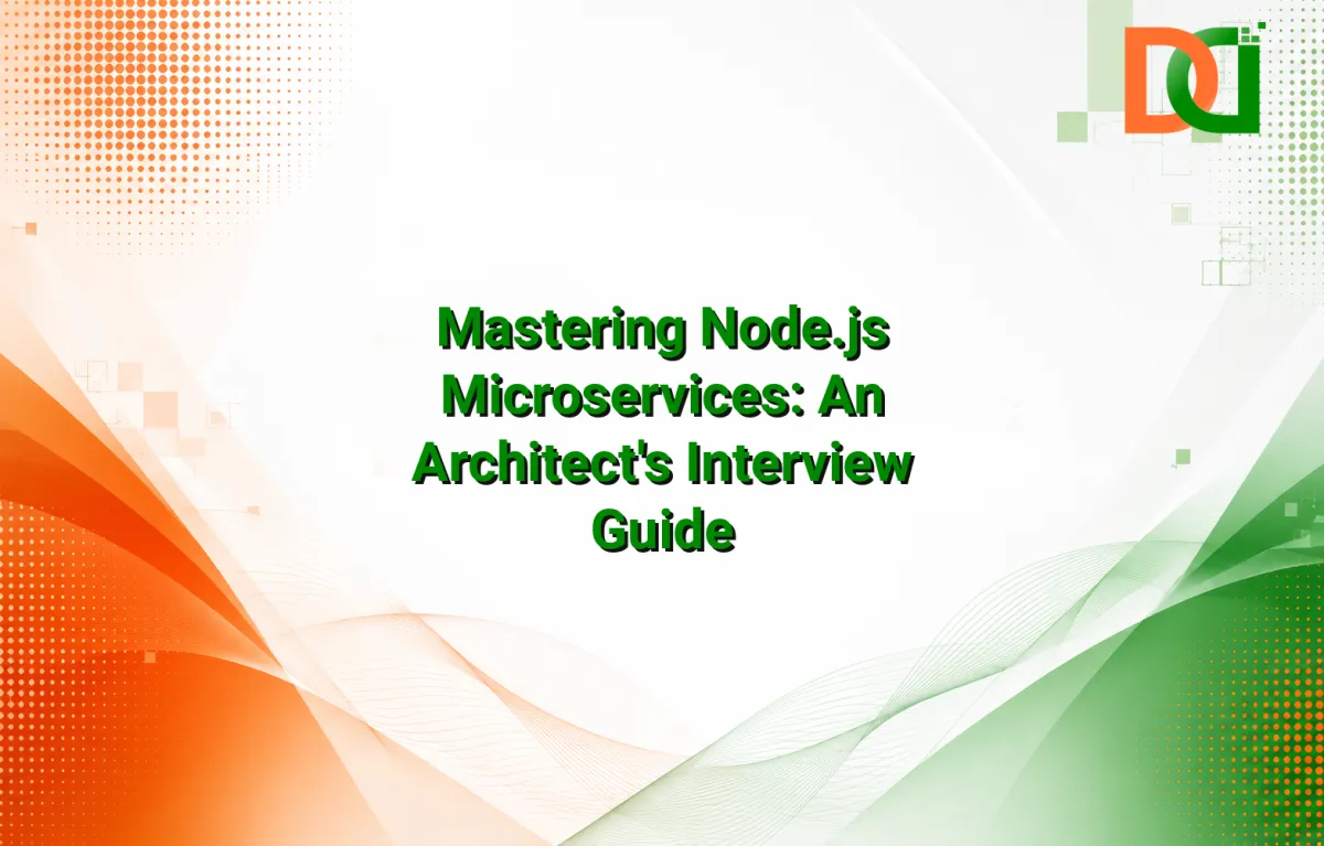 A complex architectural diagram illustrating a Node.js microservices ecosystem with interconnected services, databases, messaging queues, and an API Gateway, signifying robust system design and communication flow.