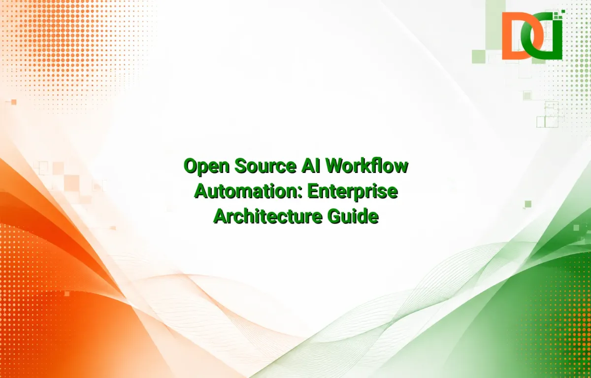 Diagram illustrating an enterprise AI workflow automation architecture with open-source components, showing message queues, AI inference services, and database connections, with a focus on resilience patterns like DLQs and connection pooling.