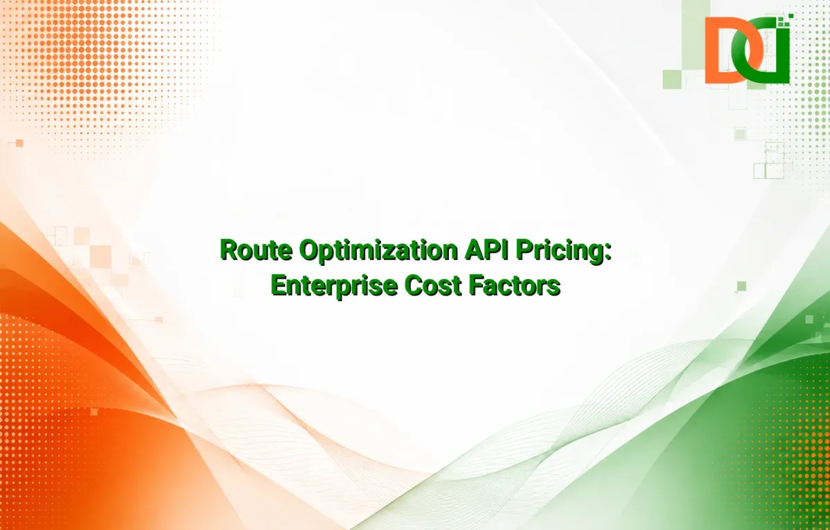 Diagram illustrating route optimization API pricing models and cost factors for enterprise logistics solutions