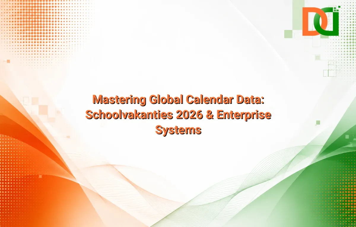 Enterprise architecture diagram illustrating data flow for global holiday schedules including Schoolvakanties 2026