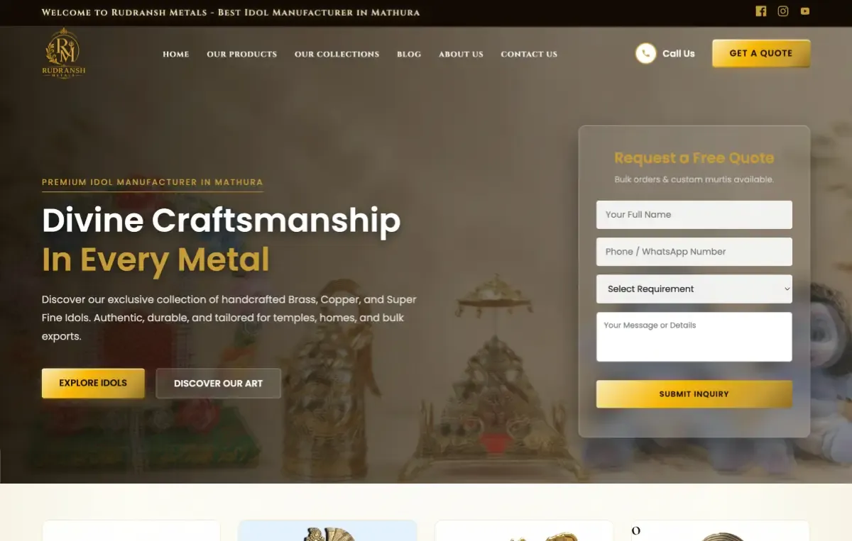 Rudransh Metals B2B Custom WordPress Website with Advanced Animations by Do Digitals